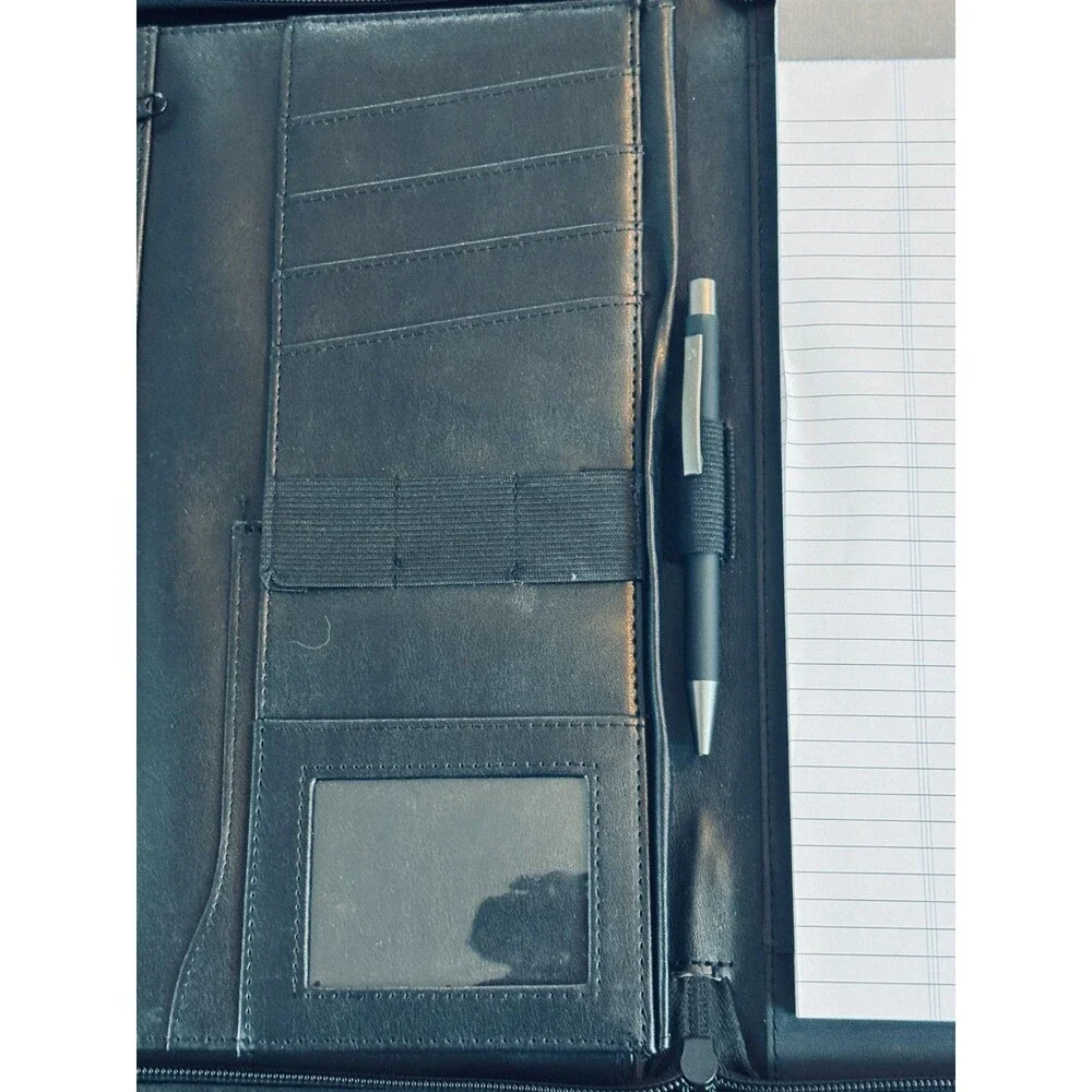 Gemline Zippered Black Portfolio Organizer 10 X 13.5